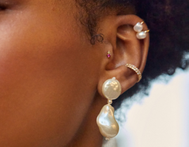 Double drop pearl earrings