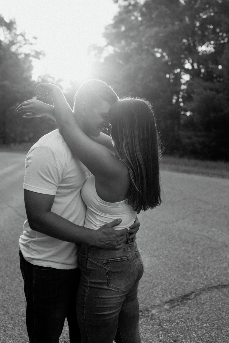 Classic black and white form the engagement session taken near my dad's home.
