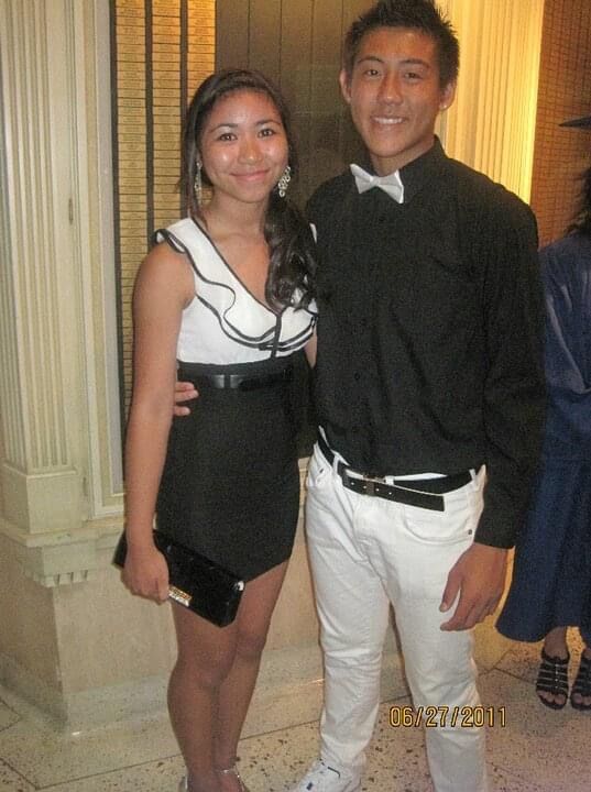 This was our very first photo together. Although we were just friends, we showed up matching each other to an event. What a coincidence!