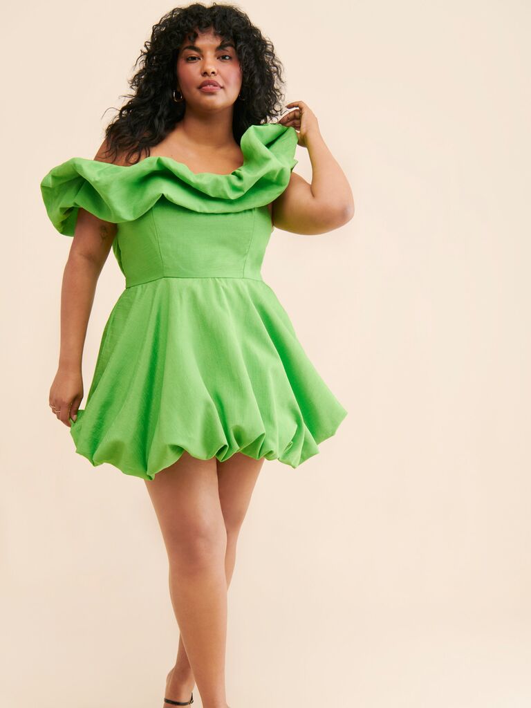 Iridescent Lime Bubble Dress  Bubble dress, Fashion week spring, Green  fashion