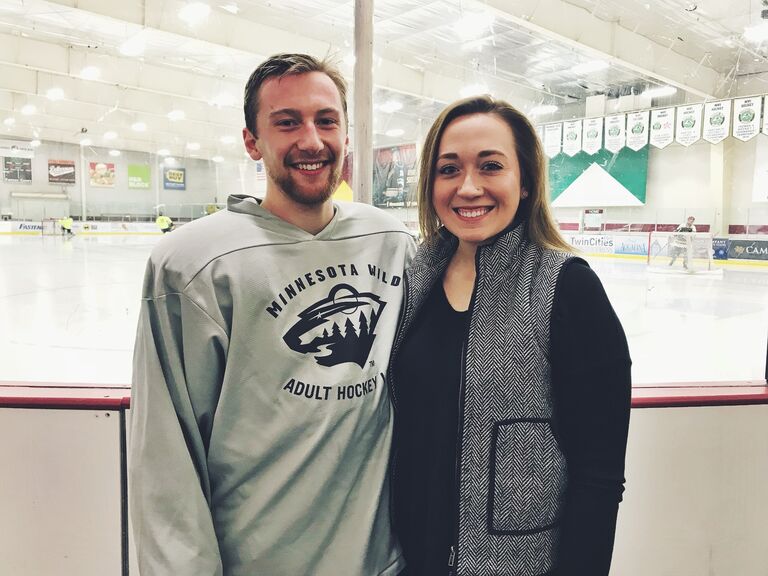 Cheering on The Generals hockey team