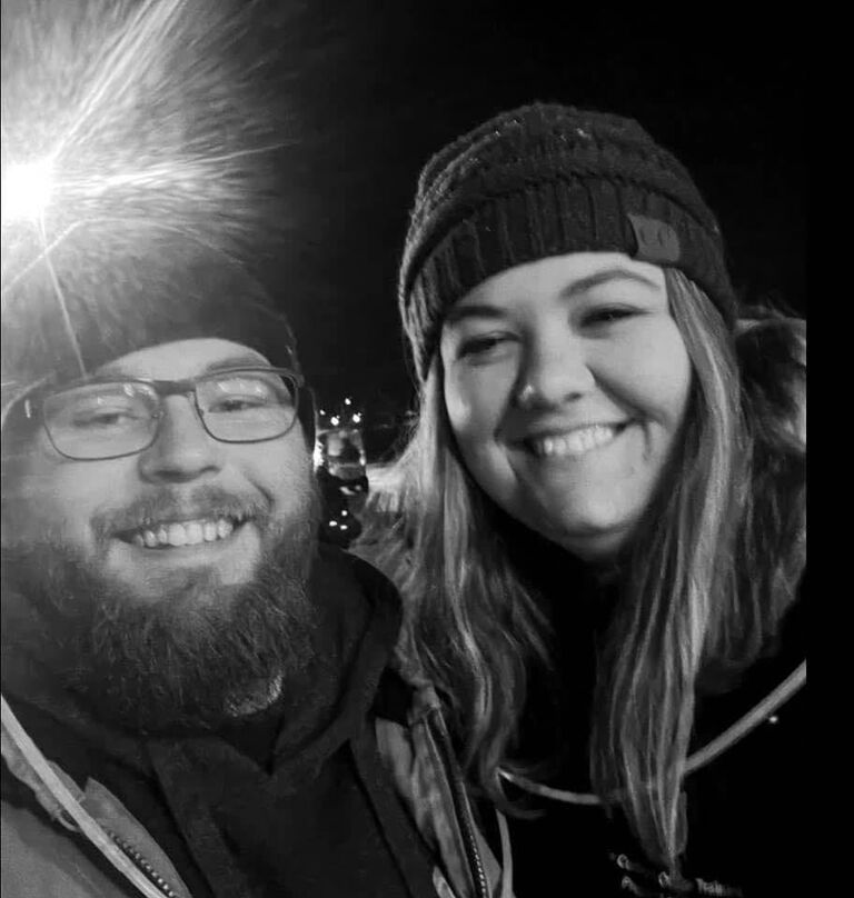 Matthew didn't let the distance get the best of them and visited Michaela as much as he could. On one of their dates he ordered them a 6-inch (personal sized) pizza to share. (That's what you get for letting me make the website)