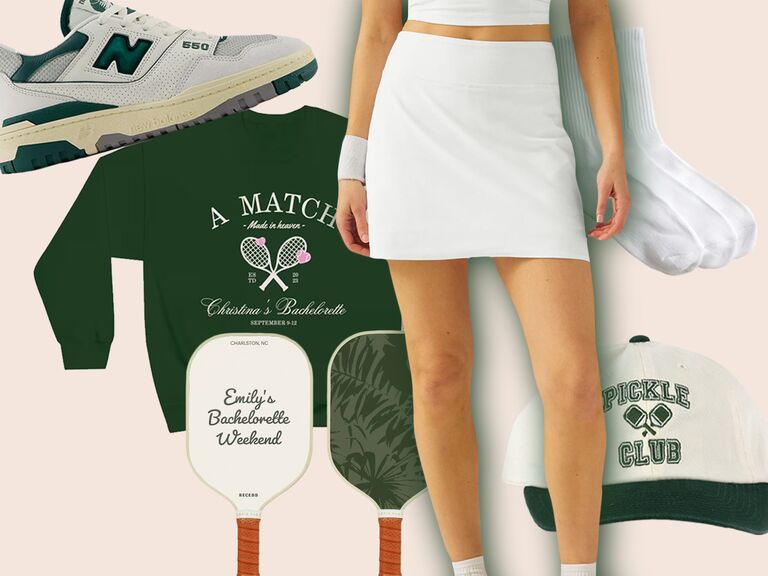 collage of tennis-related clothing pieces