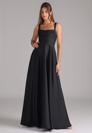 Timeless and effortlessly elegant, the Shaude dress is a floor-length A-line style crafted from sleek stretch satin, featuring a softly pleated scoop neckline with delicate narrow straps. Gathered pleats at the waist flatter the silhouette, while hidden pockets add a touch of modern practicality.