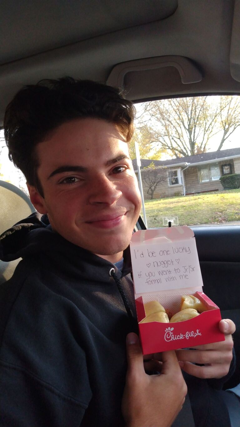 I asked Keith to go to Jr/Sr Formal with me... with Chicken Minis of course. 