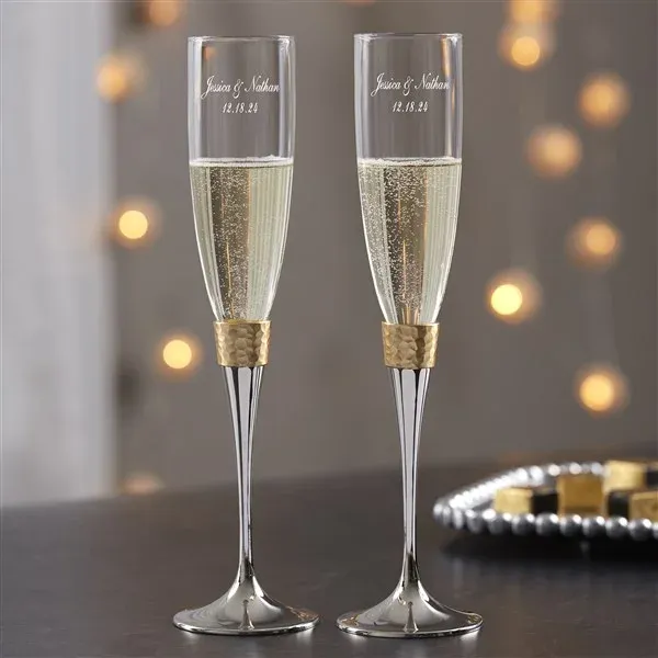 Custom 8 oz Happily Ever After Champagne Toasting Flutes - Set of 2 Couple  gifts by Great Little Favor Co