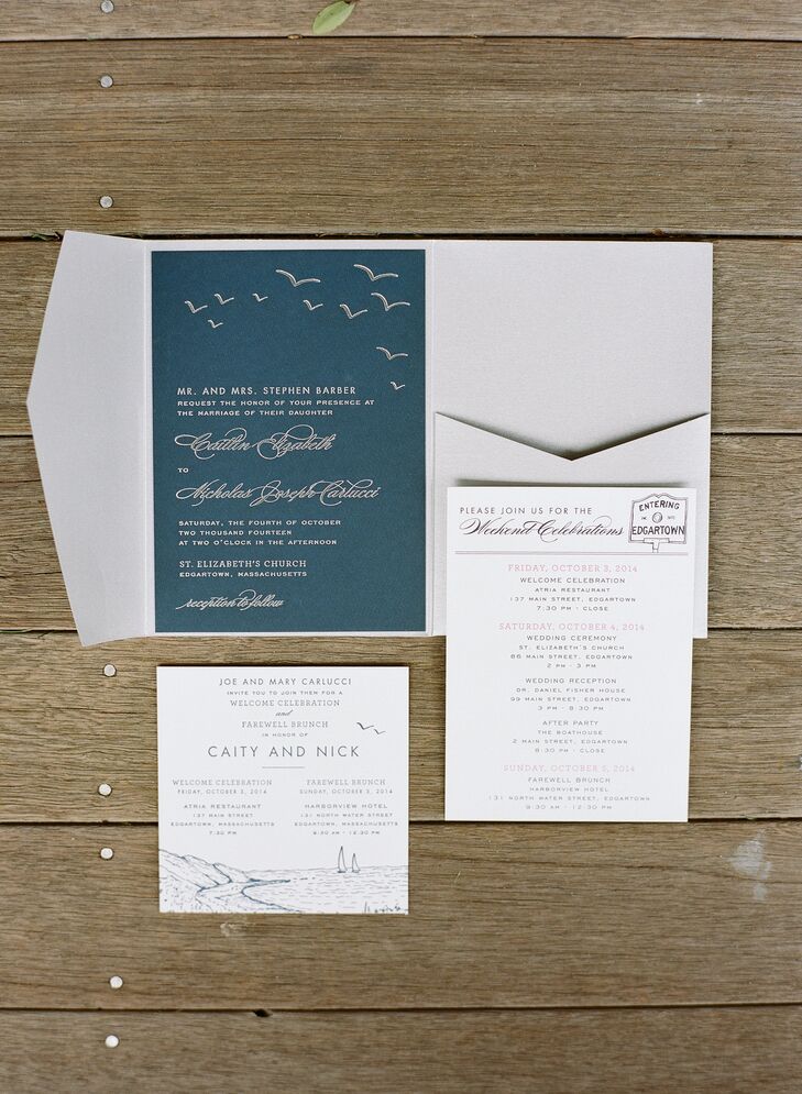 Custom Designed Martha S Vineyard Wedding Invitations