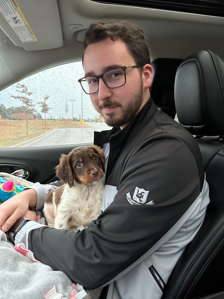 Got their first puppy together, Sophie