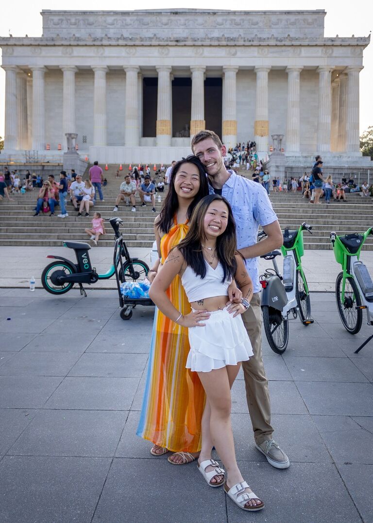 +11 min: I couldn't believe my eyes when I saw my sister suddenly there by my side!! Ryan had flown her down from NY for the proposal! 