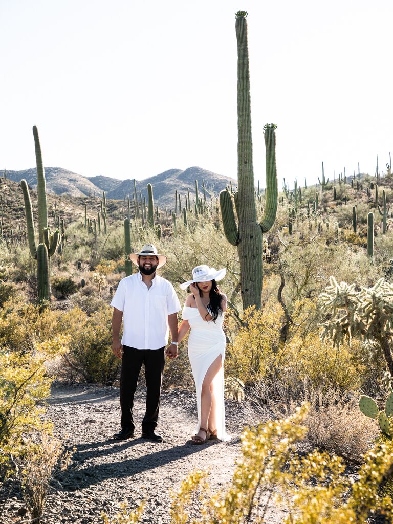 Desert engagement photo shoot idea for summer. 