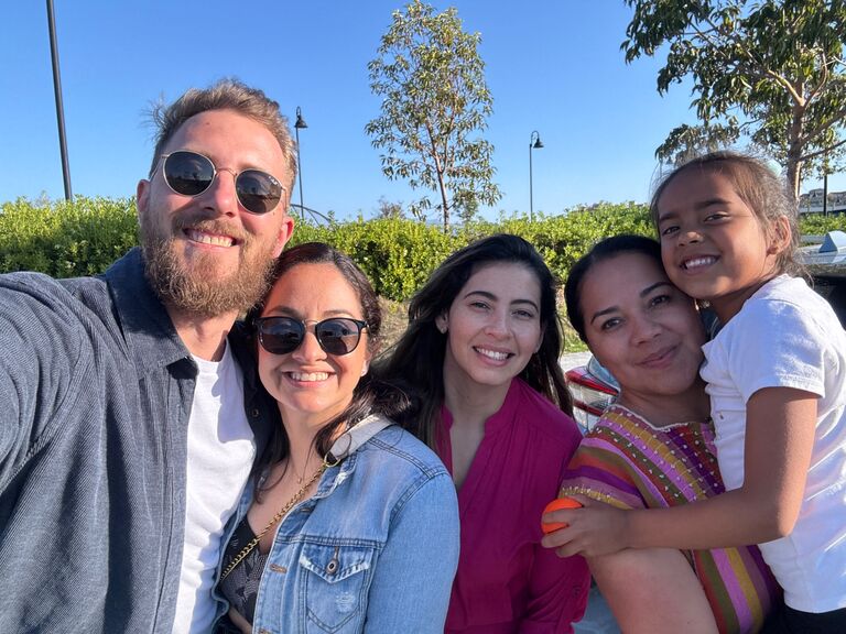 Kathy was excited to see her boyfriend fit in so well with her amigas. 