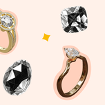 Collage of different engagement ring shapes