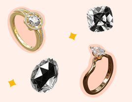 Collage of different engagement ring shapes