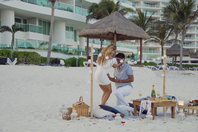 A shot of when Michael popped the question!