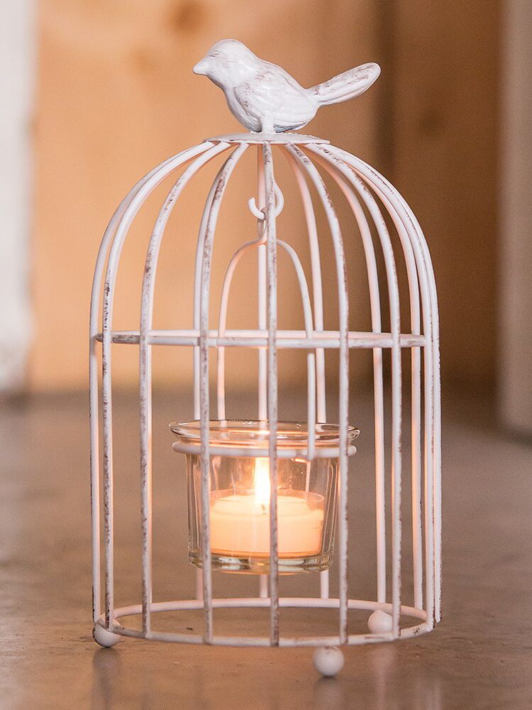 The Knot Shop small metal birdcage with tea light holder