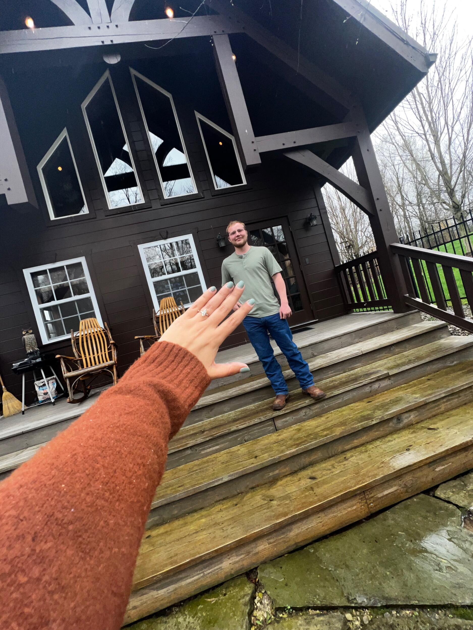 Our cute cabin for Kyle’s birthday/surprise engagement weekend! 