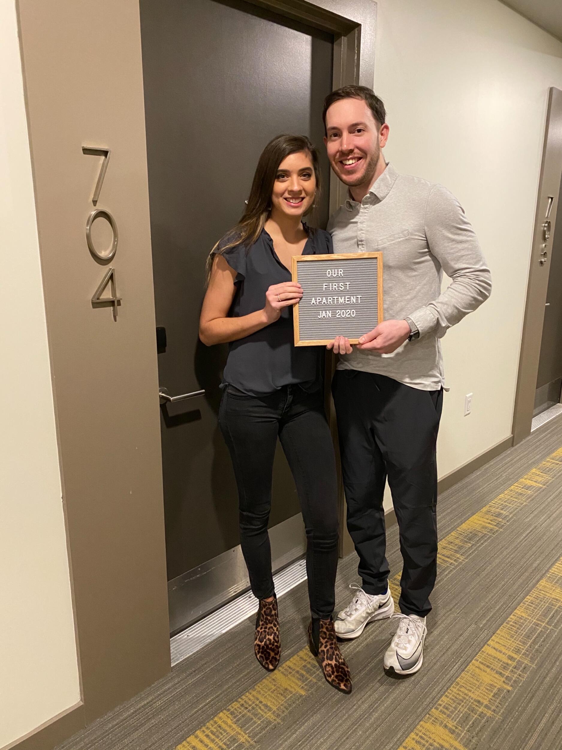 James and Hannah officially move into their new apartment together at Tower 280 in Rochester, NY.