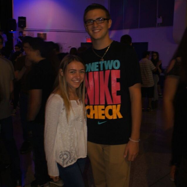 On September 5, 2014, Alex officially asked Danielle to be his girlfriend. And on September 21, 2014, Danielle and Alex went to USY kick-off for the year, which was a dance at Hillcrest Jewish Center, where this picture was taken. For their 1 month anniversary, Alex got Danielle a Spiderman phone case. 