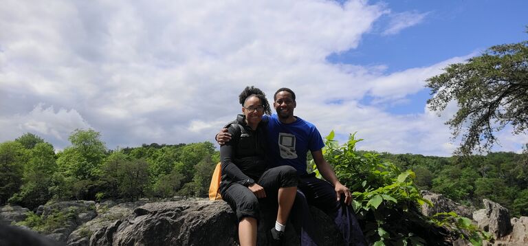 Enjoying the beautiful view at Great Falls, VA.