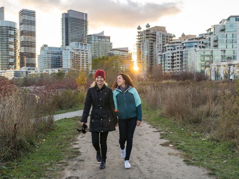 Couple taking a walk in Canada