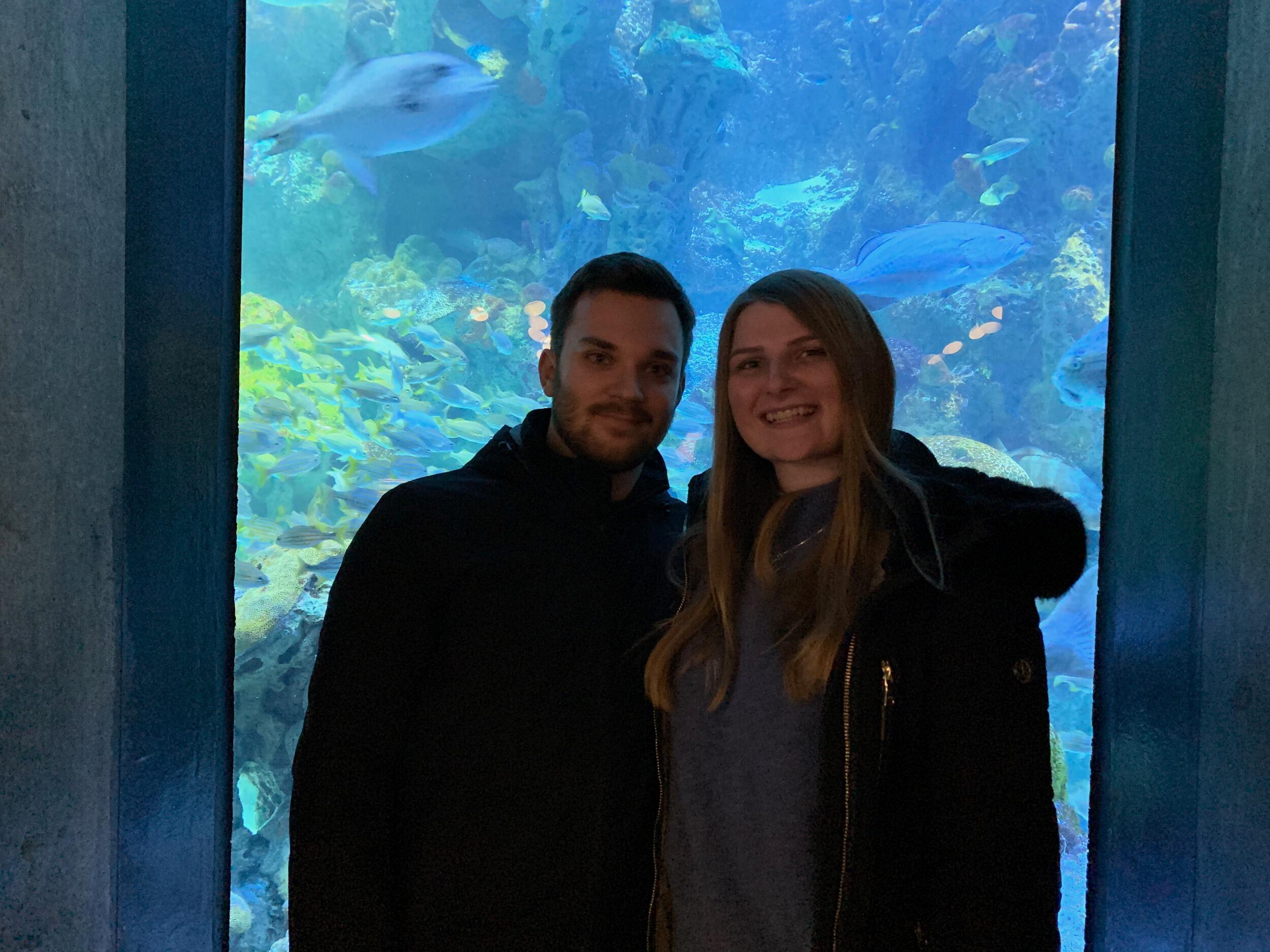 Our first visit to the Boston Aquarium for our second anniversary together