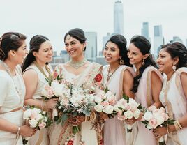 Bride with bridesmaids