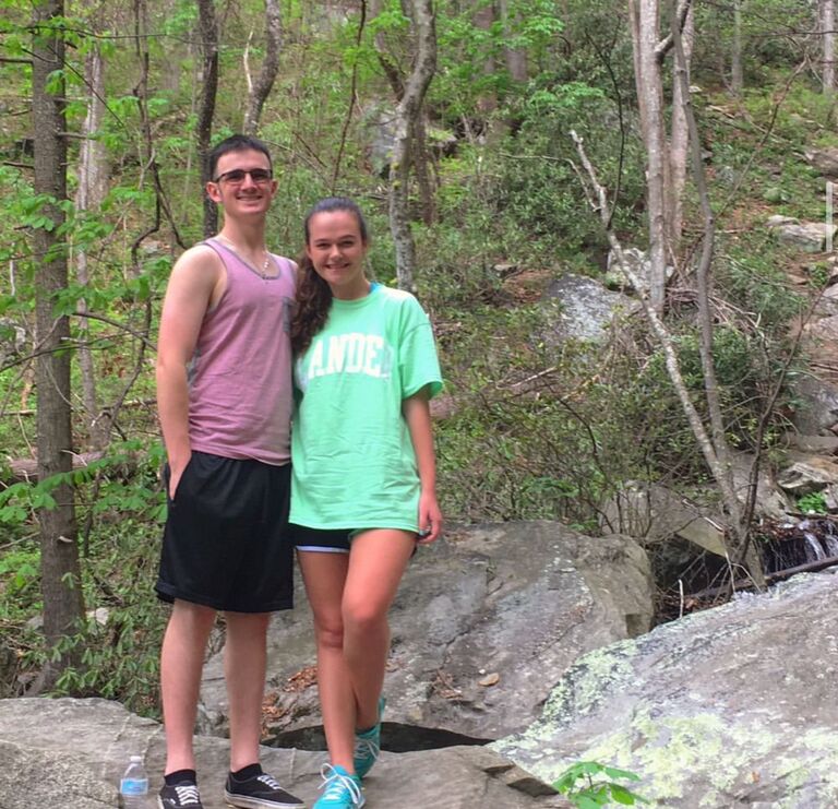 First hike together on Earth Day in Jones Gap State Park
