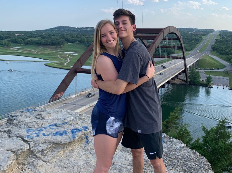 Xavier and Kimi met in 2019 during the fall of Kimi's freshman year at Washburn. Xavier played baseball and Kimi played softball so their paths crossed often. Xavier took Kimi to his favorite sushi restaurant in town for their first date (at the time he had no clue that Kimi hated seafood...lol). They started dating in March of 2020.