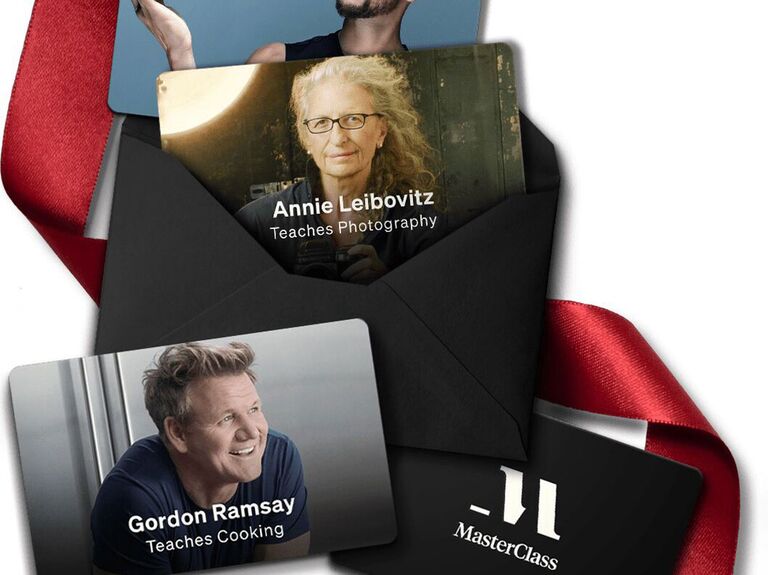 MasterClass lesson gift cards advertising Gordon Ramsay and Annie Leibovitz experience gift for couples