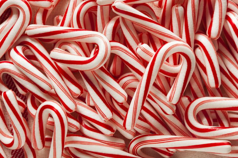Elf themed Christmas party ideas - candy cane forest