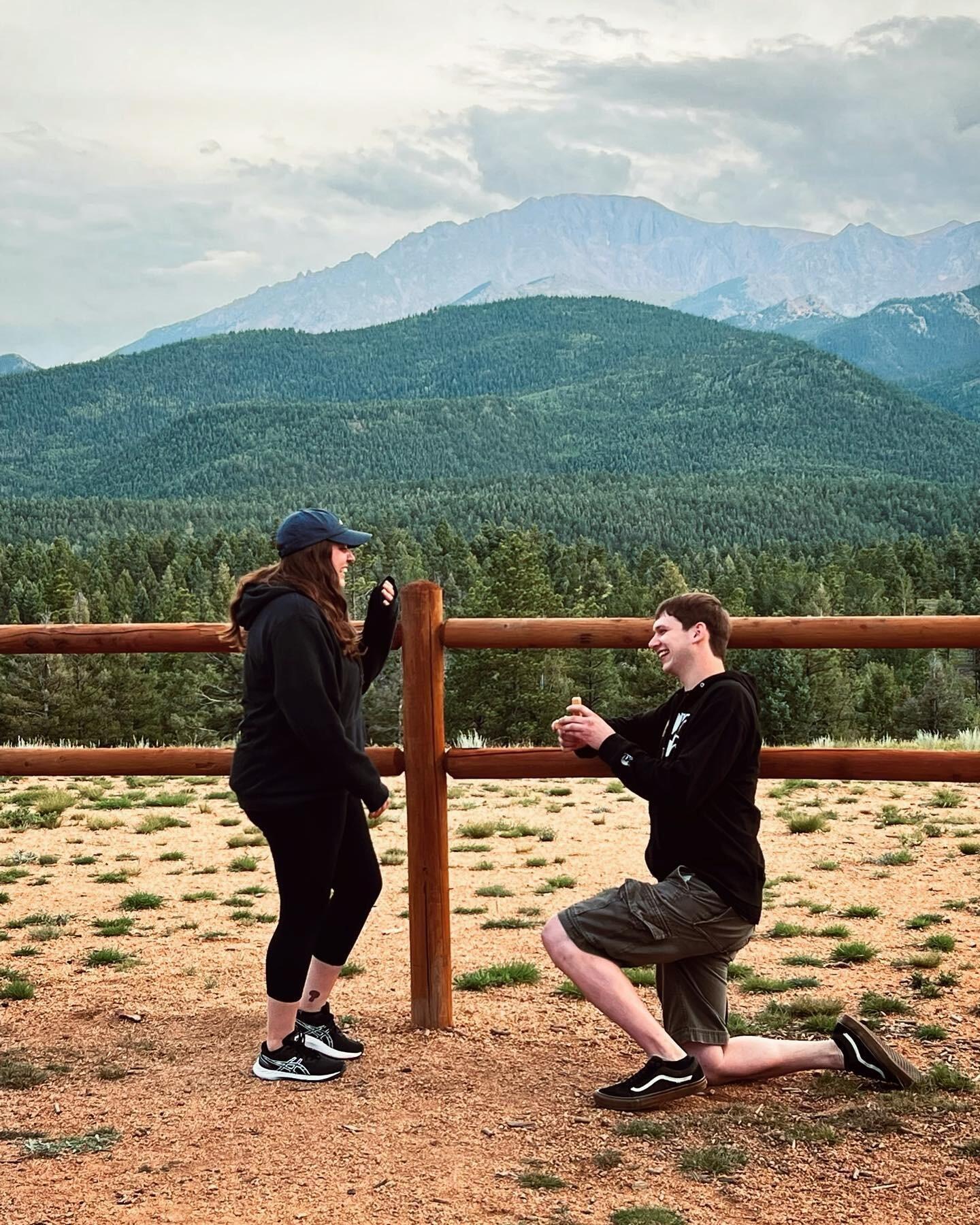 Bry pops the question in Colorado, at the base of Pike's peak