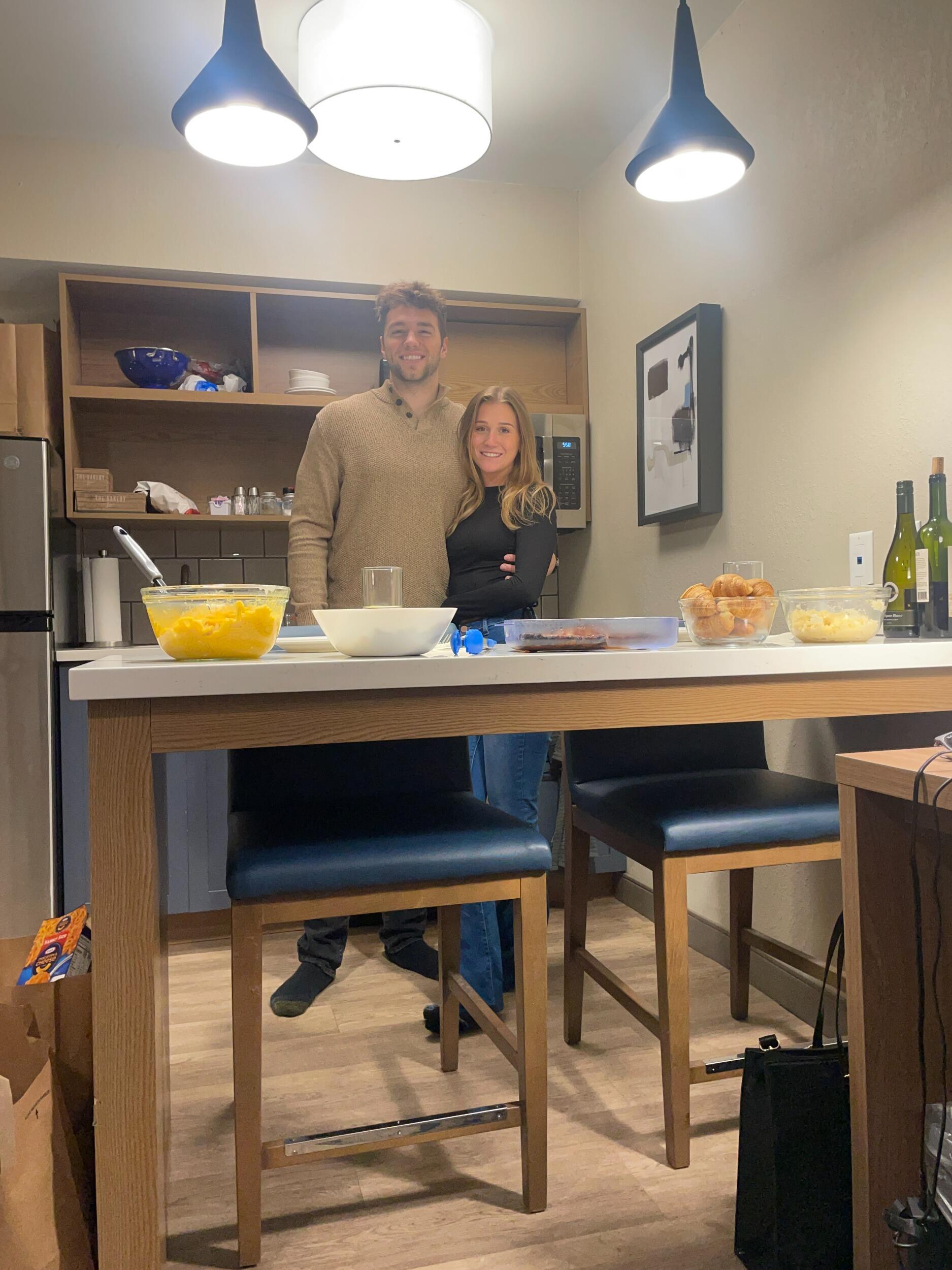 Jordyn and Kyle eventually decided to spend a year together in Charleston, South Carolina. Kyle drove from Montana, and they spent their first Thanksgiving in a tiny hotel room filled with microwavable dinners and wine.