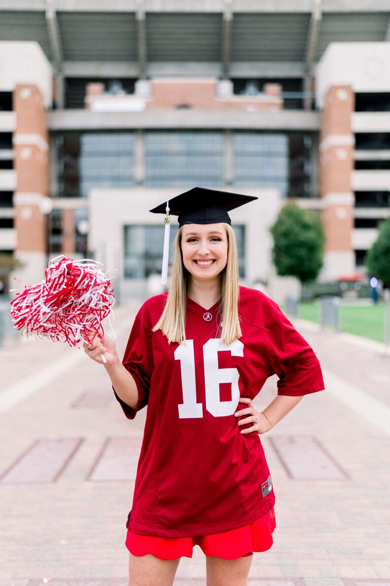 Sarah graduated from the University of Alabama 2 days later, so they both had to live stream each others ceremonies