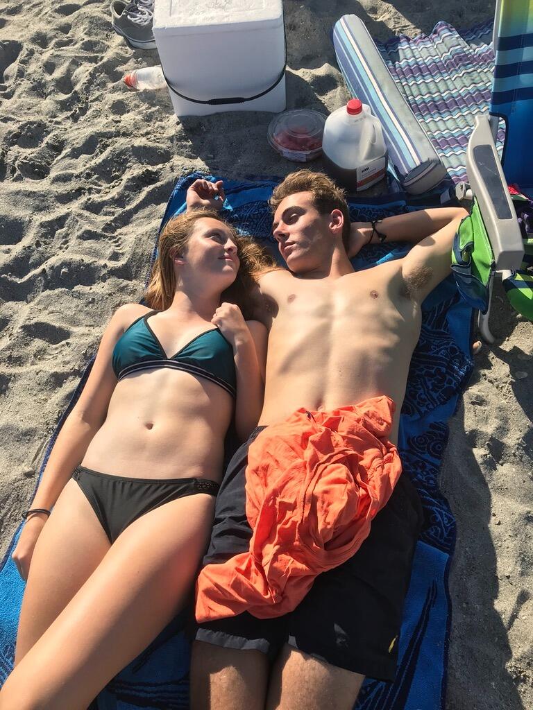 Emma and Brett's first beach trip together!