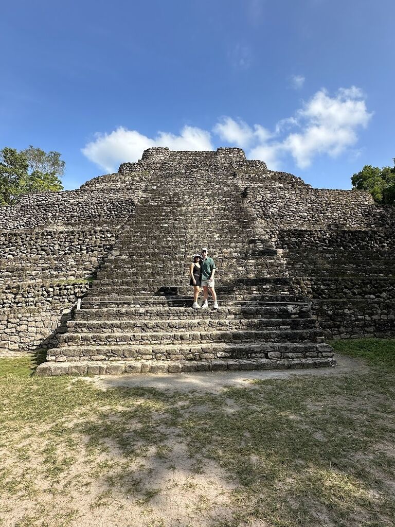JT and Lucy in Chacchoben Aayan Ruins, Mexico. 