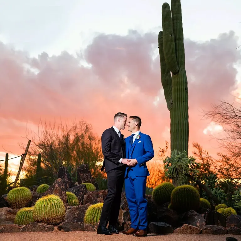 Couple standing in Arizona desert, best proposal spots in Arizona