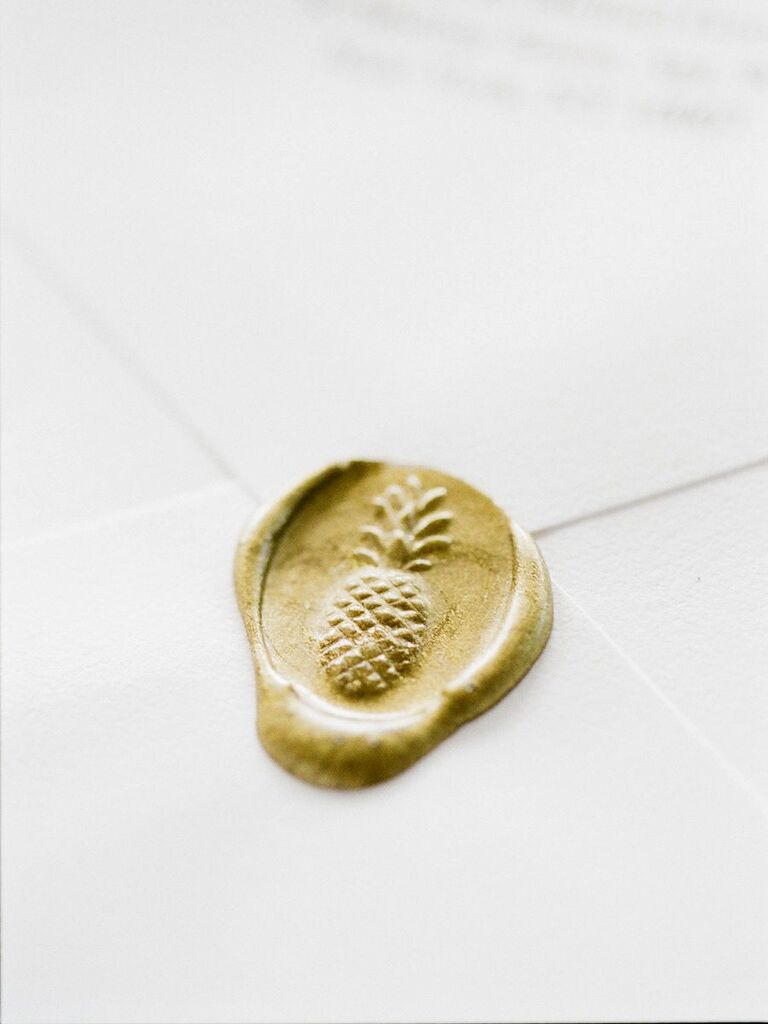 Beautiful pineapple wax seal gold