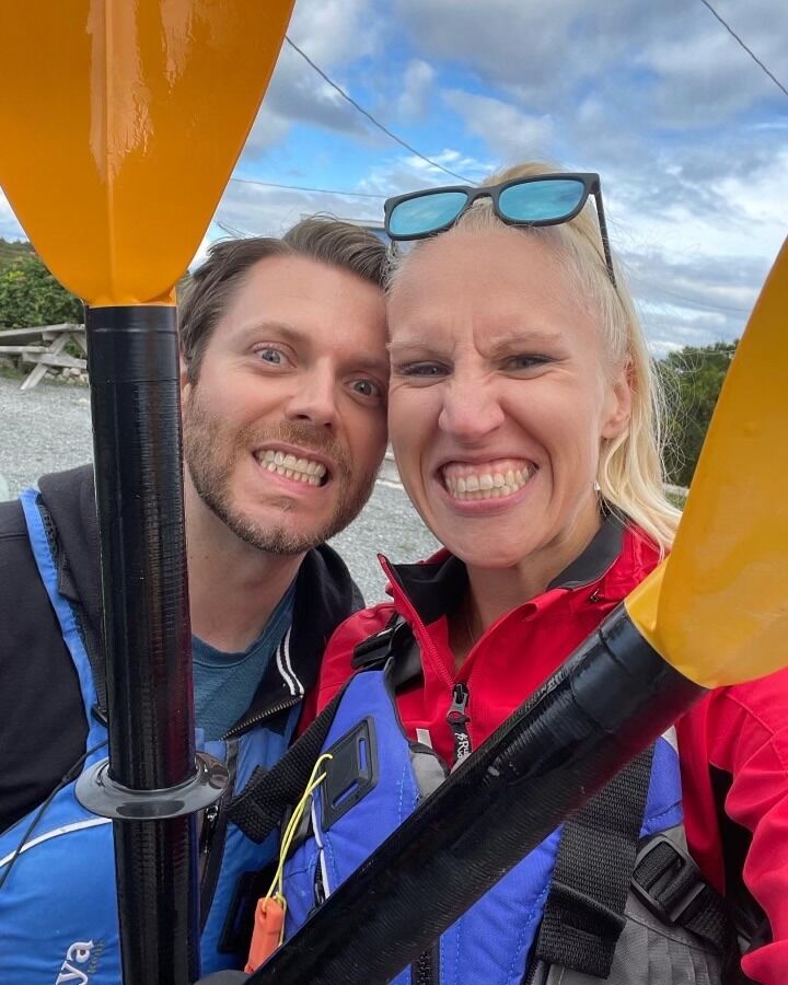 Visiting Kevin's family in Nova Scotia. Kayaking in Lunenberg.