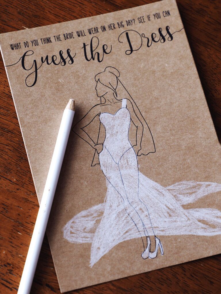 Etsy guess the dress printable bridal shower game