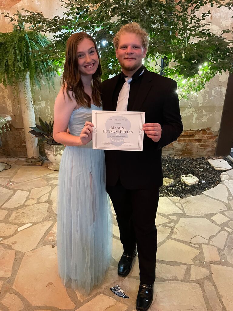 Mason got "The Indiana Jones Award (Most whipped brother)" at his formal.