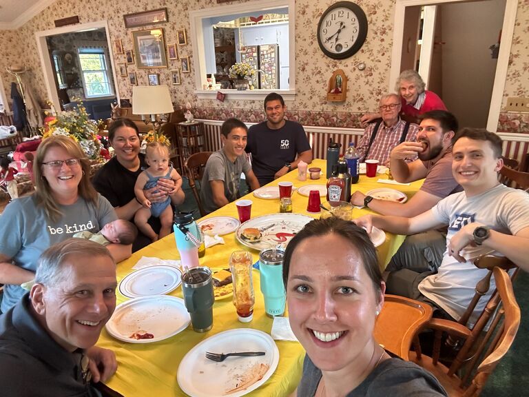 Trip to New Jersey - dinner at Bestemor and Bestefar's (Tess' grandparents)