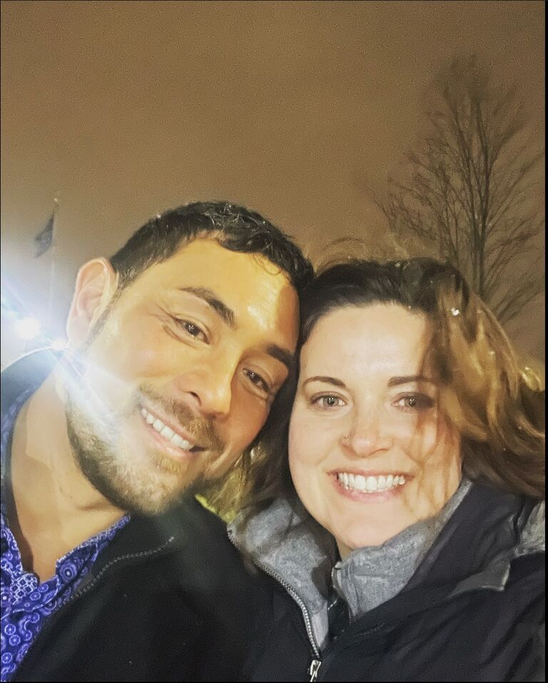 A quick selfie after one of several ND women's basketball games together. 