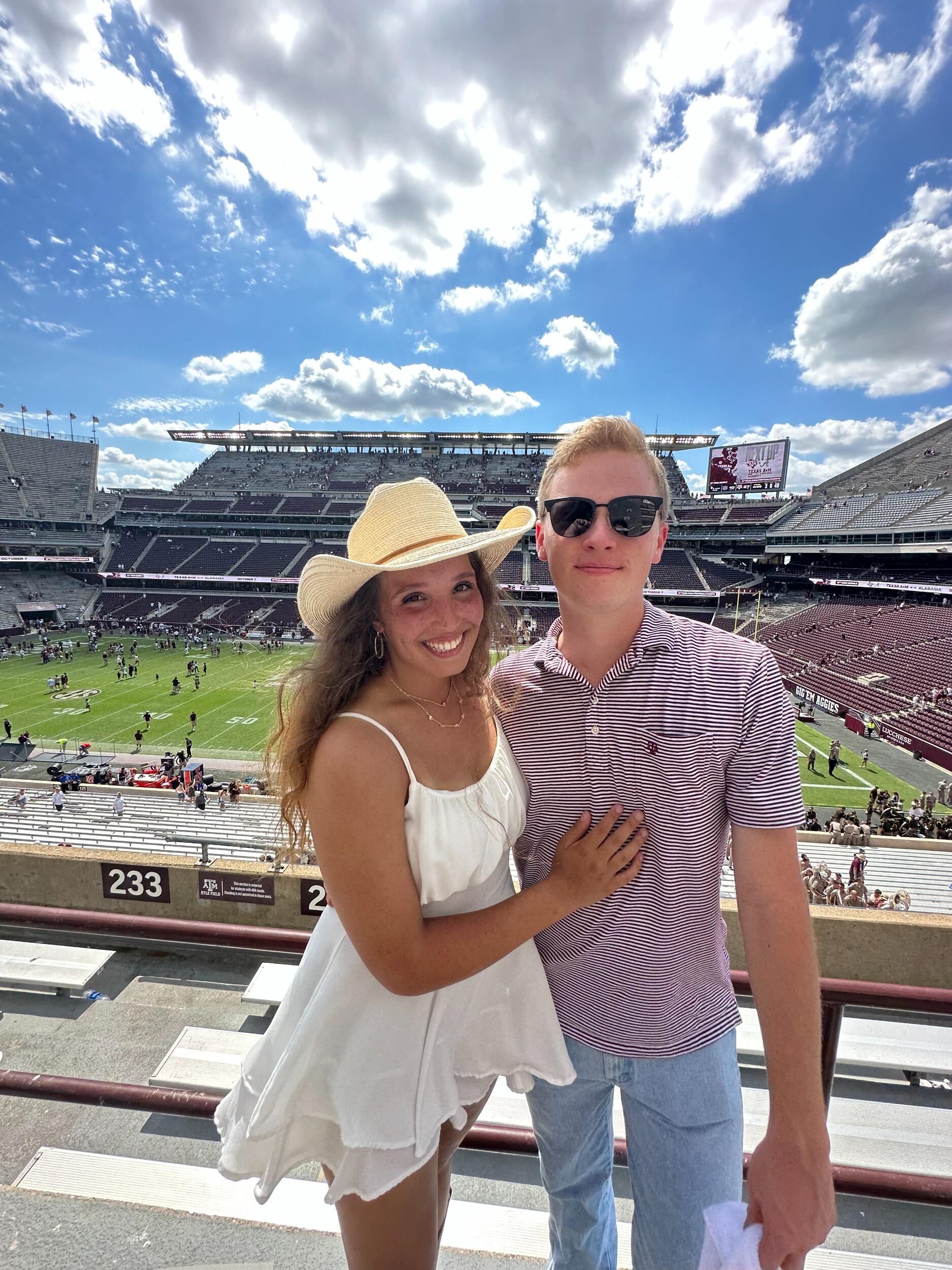 Blaise's first Aggie game!