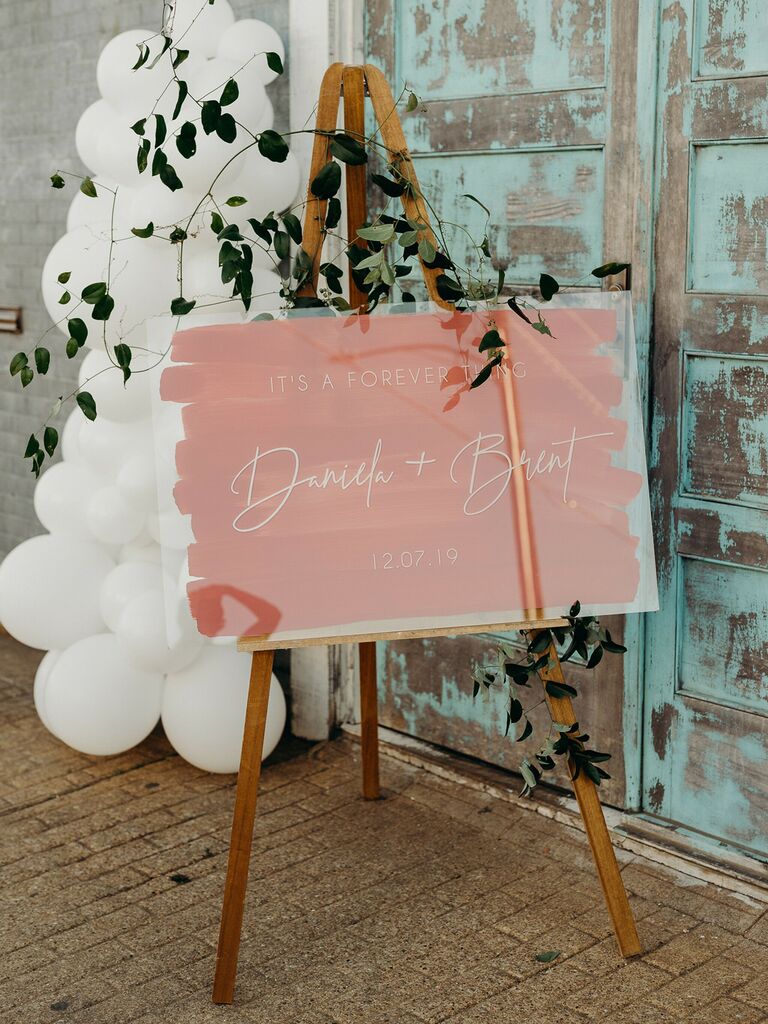 wedding sign quote cursive on printed sign