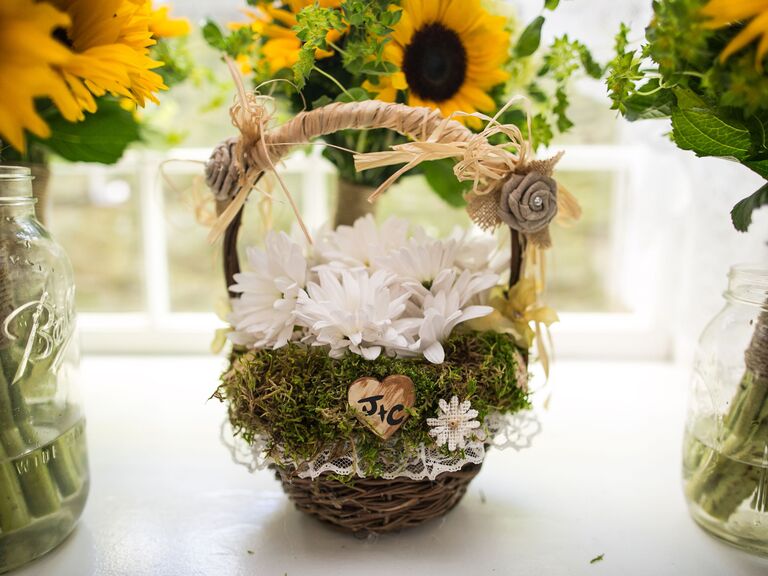 copper flower girl basket