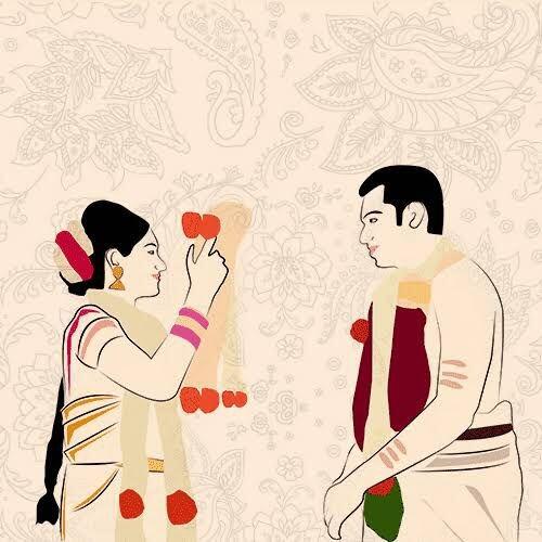 MAALAI MATRAL (EXCHANGE OF GARLANDS) - 

As the Groom accepts this new phase of life, the bride and the groom start the wedding rituals by exchanging garlands three times as a symbol of acceptance and commitment. The number three represents the sthoola(physical), sukshma(astral), and karana(casual)sareeras (bodies) as per yoga. 

The exchange of garlands symbolizes the union of two souls into one and represents unity, loyalty, and respect for one another, and the acceptance of their respective roles in the marital relationship.