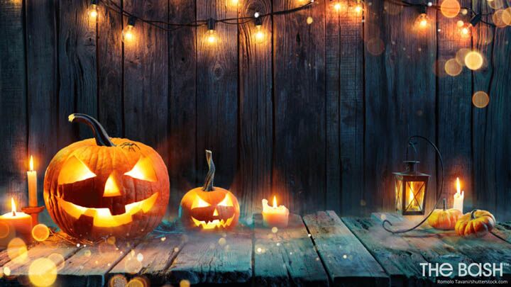 Halloween Zoom Background - Jack O'Lanterns and Candles 