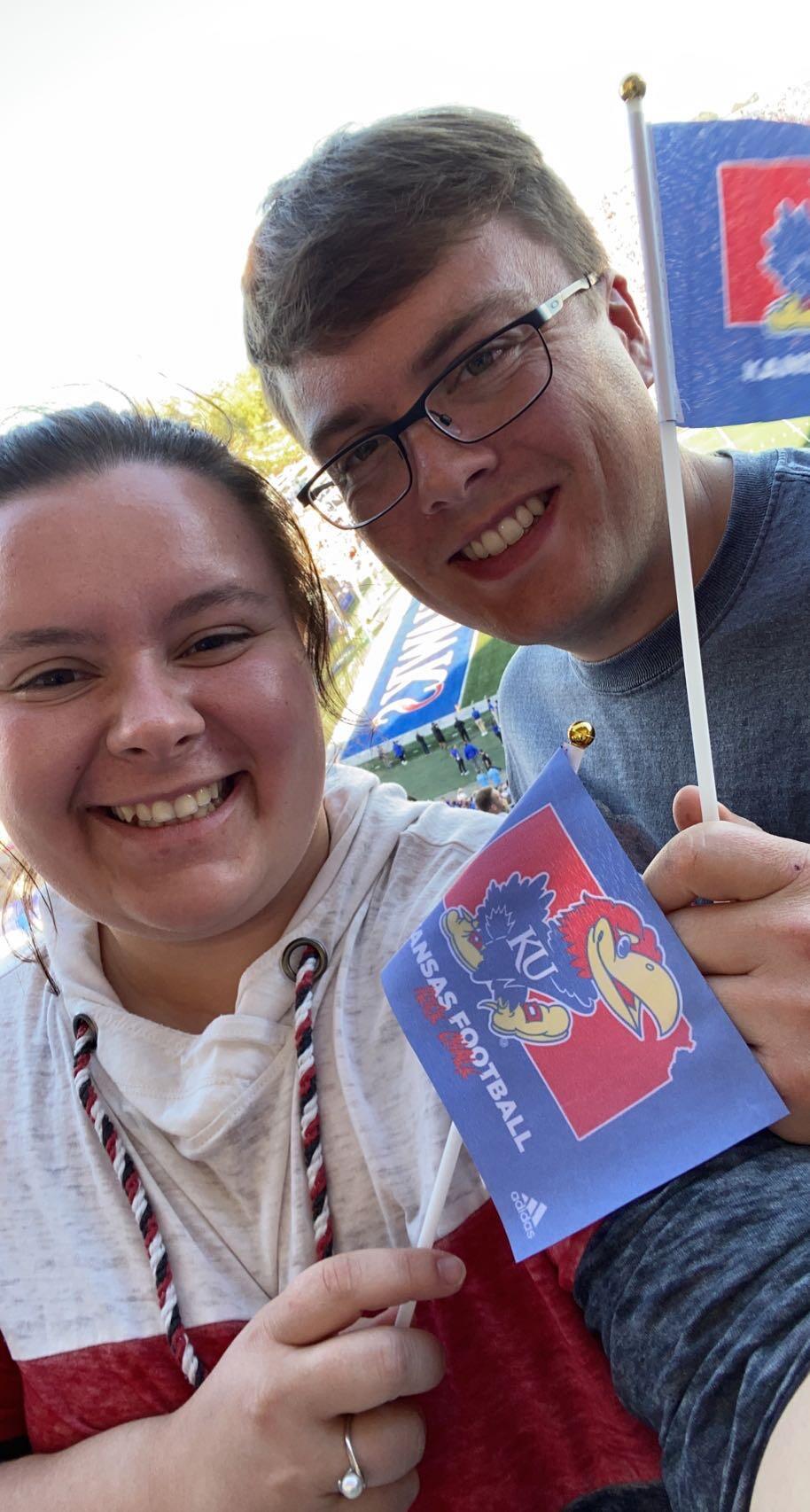 Our first KU football game with Dane Johnston and Ryan Magner.