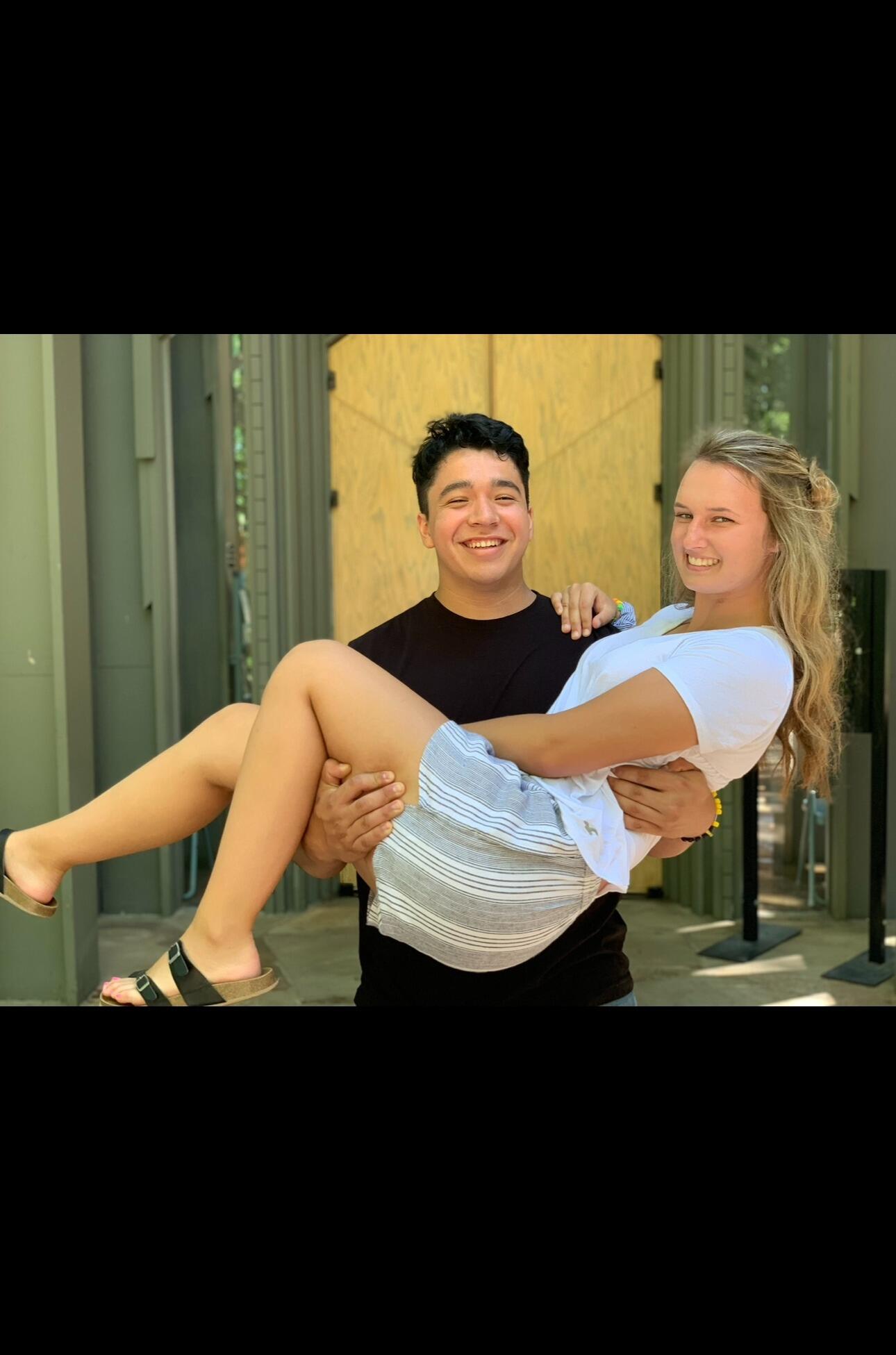 On a church mission trip in Eureka springs in front of the Thorn crown chapel!