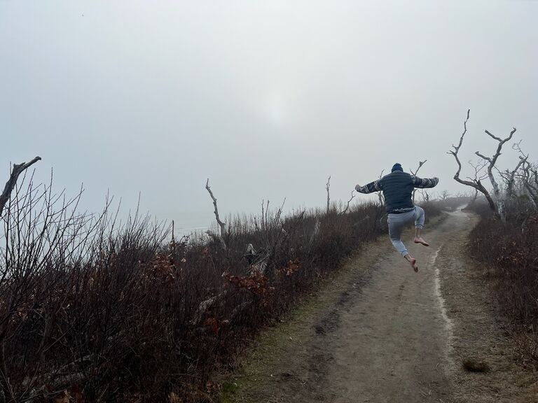 Dodging poison ivy at Wasque